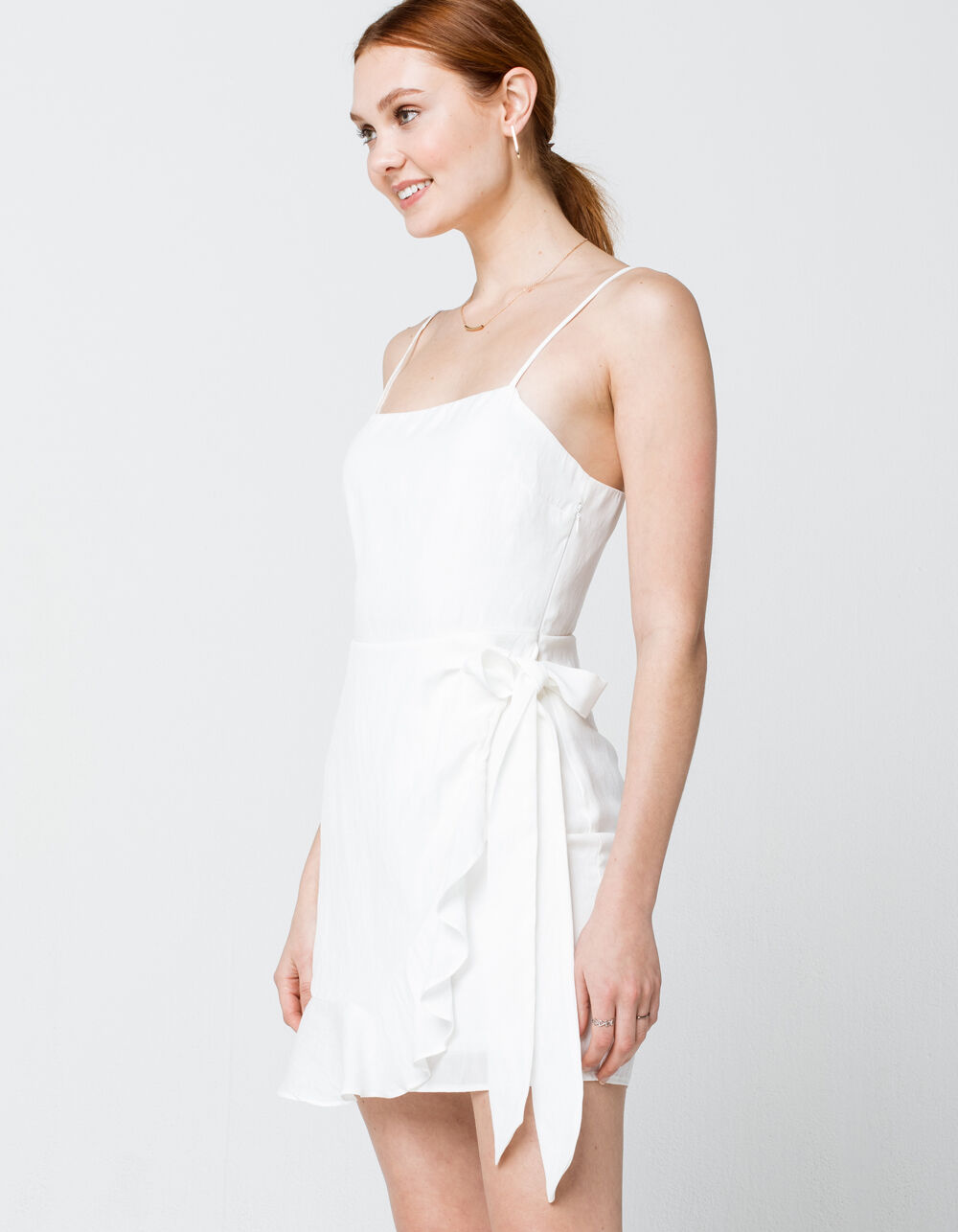COTTON CANDY LA Ruffle Tie White Wrap Dress - WHITE | Tillys