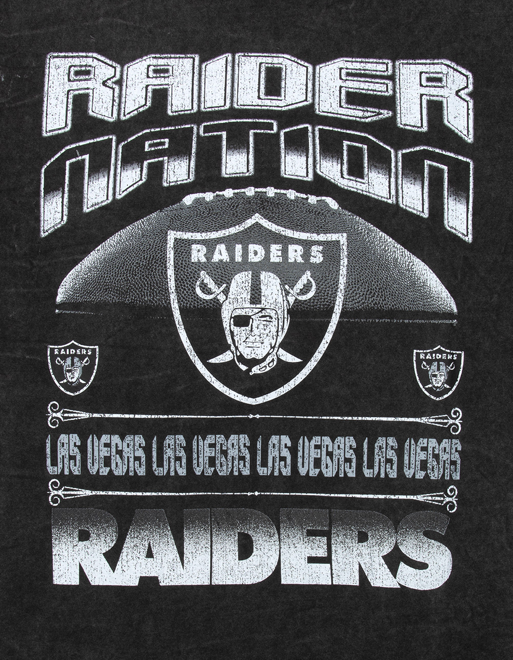 THE WILD COLLECTIVE Las Vegas Raiders Chrome Mens WASHED Boxy Tee - BLACK