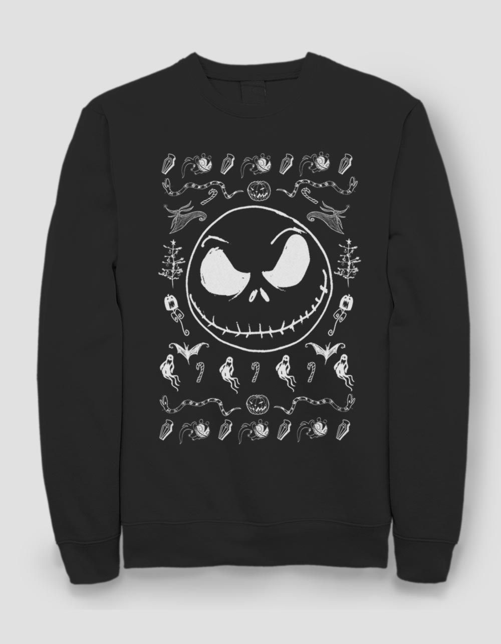 THE NIGHTMARE BEFORE CHRISTMAS Spooky Jack Unisex Sweatshirt - BLACK