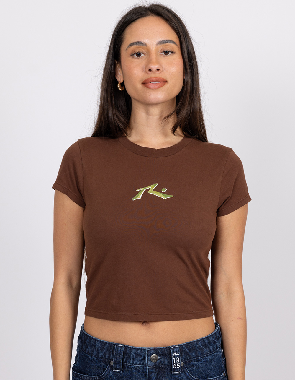 RUSTY Army Womens Baby Tee - BROWN