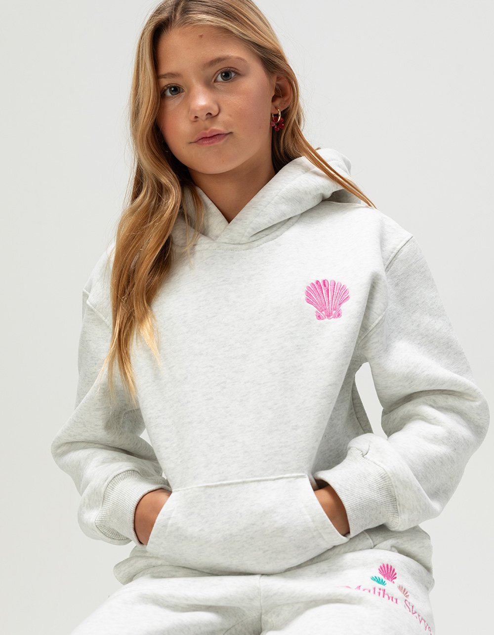 MALIBU SKYYE Sunny Surf Girls Hoodie - HEATHER GRAY