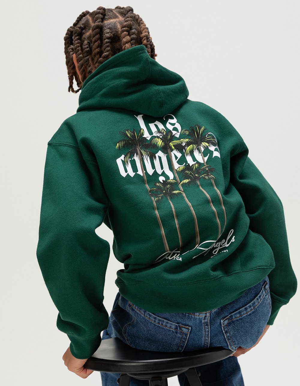 LA FAMILIA City Of Angels Boys Hoodie - FOREST