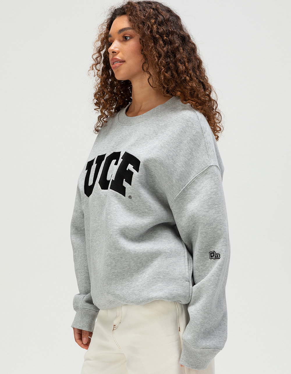 HYPE AND VICE University Of Central Florida Womens Crewneck Sweatshirt - HEATHER GRAY