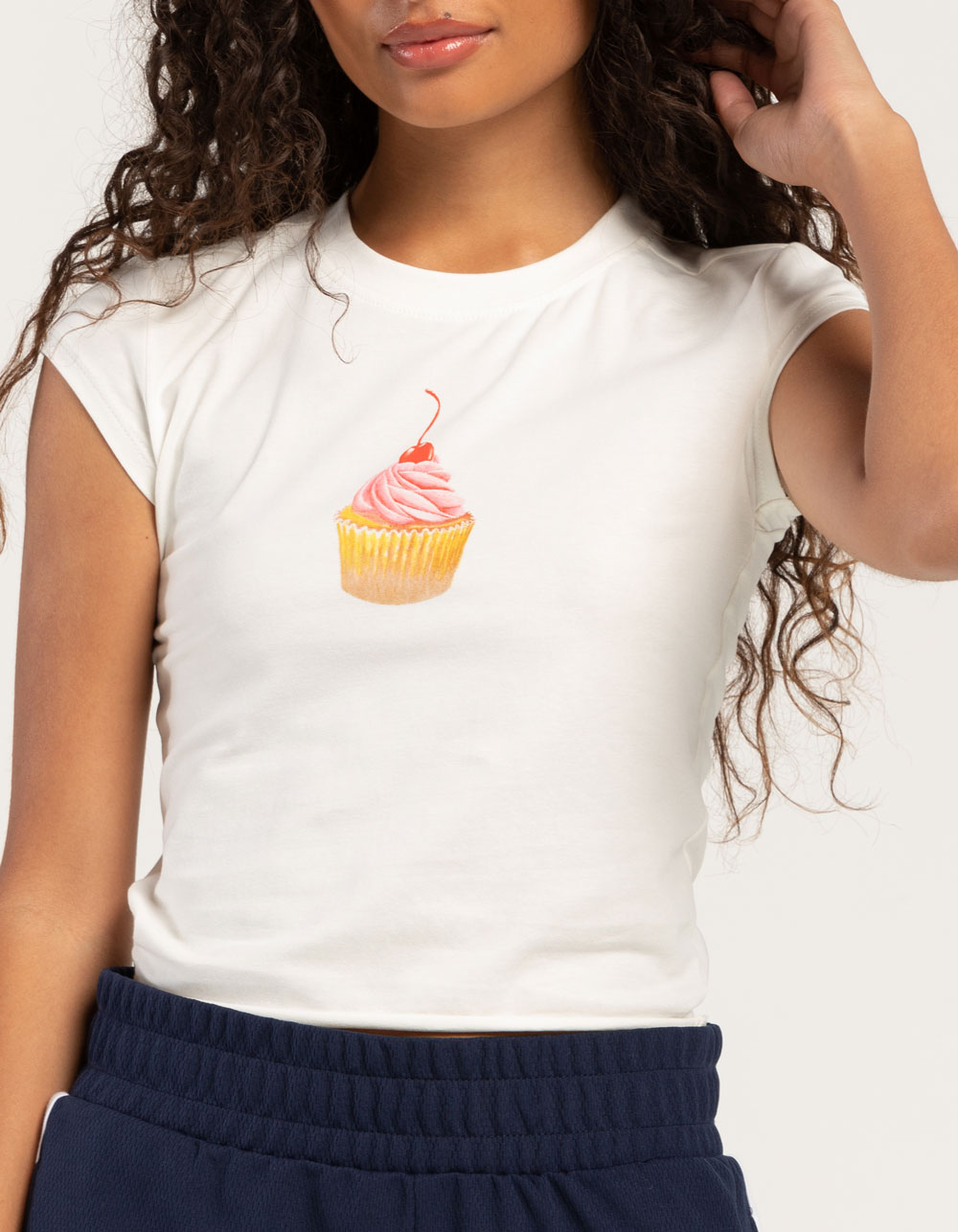 RSQ Womens Cupcake Baby Tee - CREAM