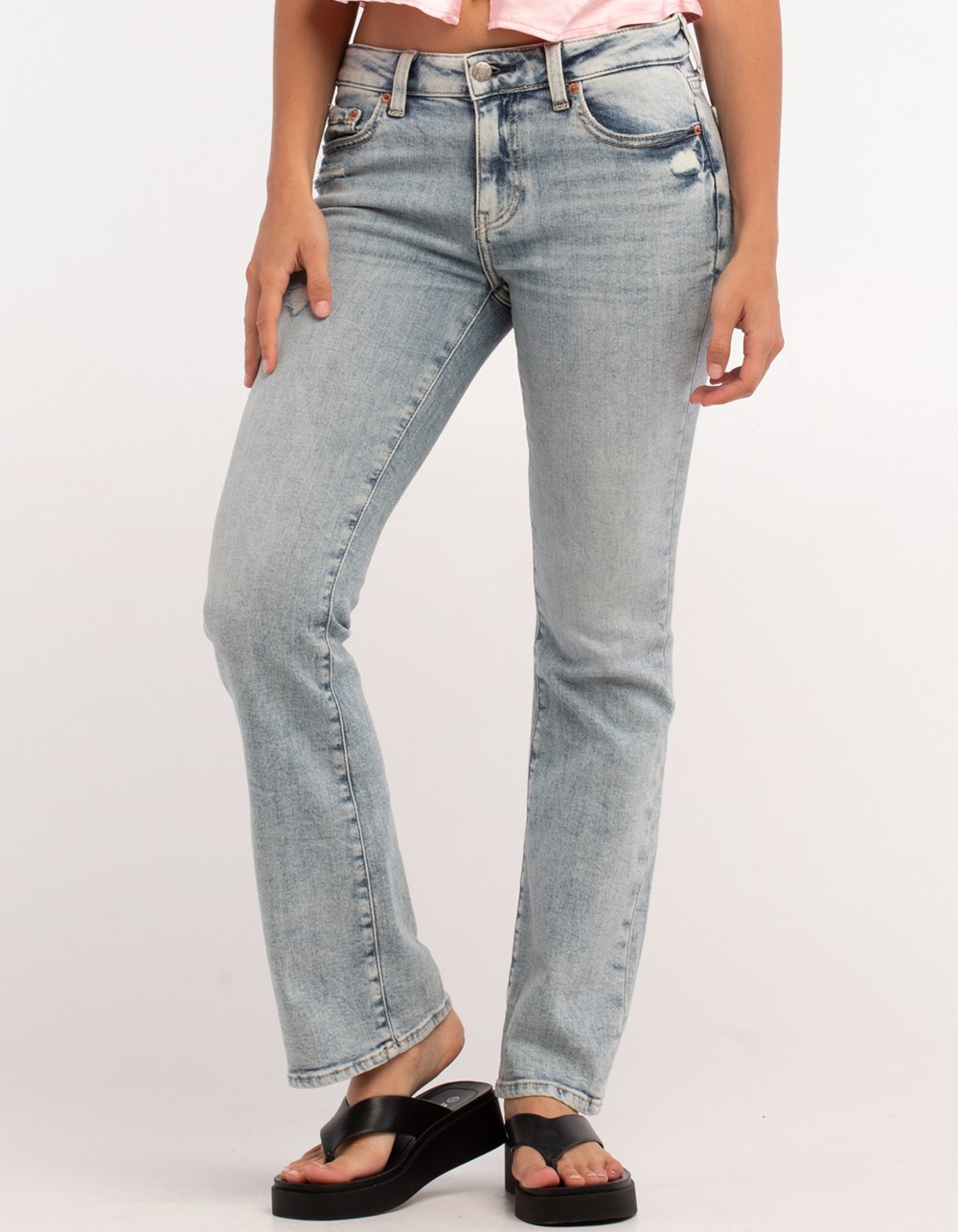 DAZE Y2K Womens Low Rise Boot Cut Jeans - LIGHT WASH | Tillys