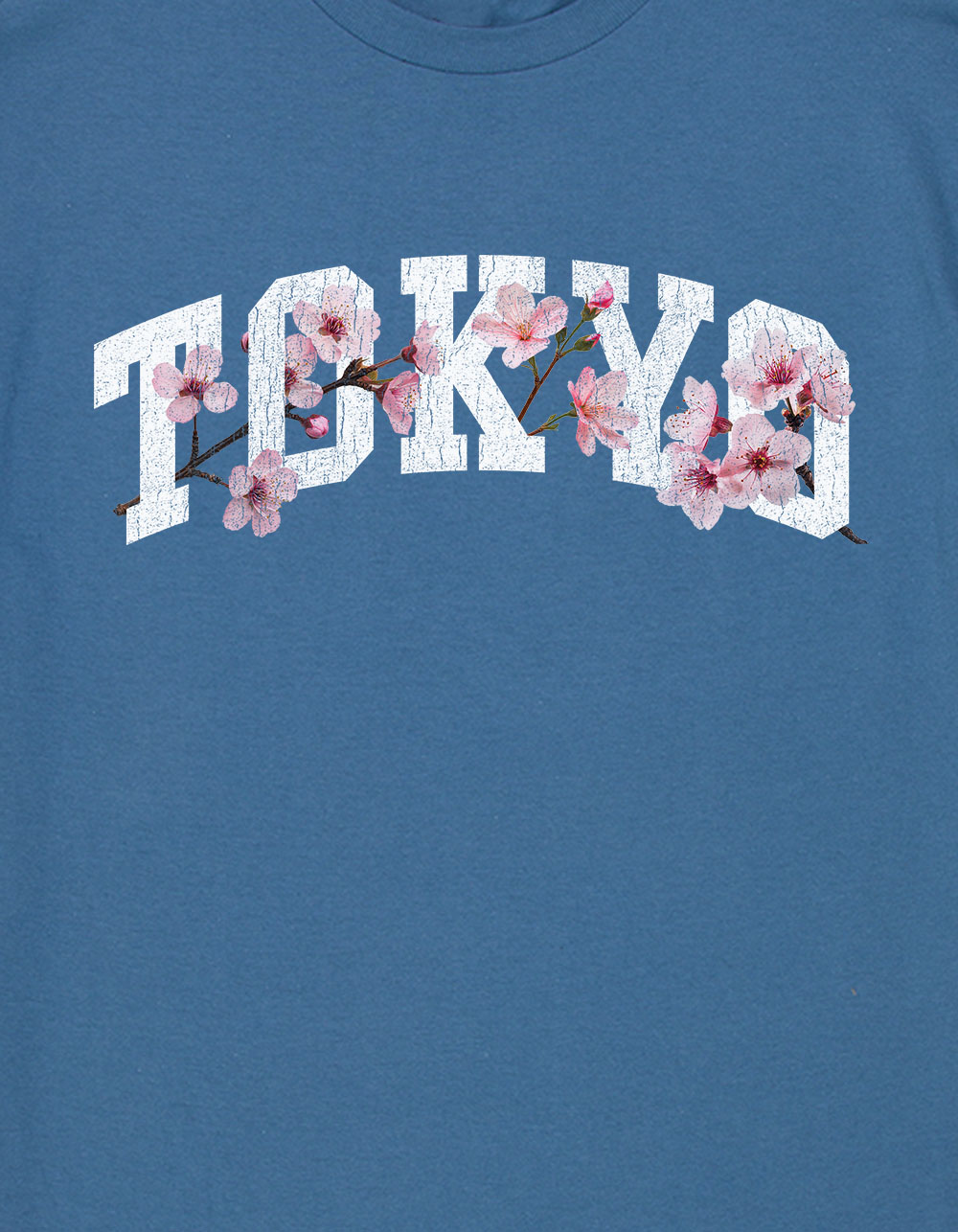 TOKYO Varsity Cherry Blossoms Unisex Tee - INDIGO
