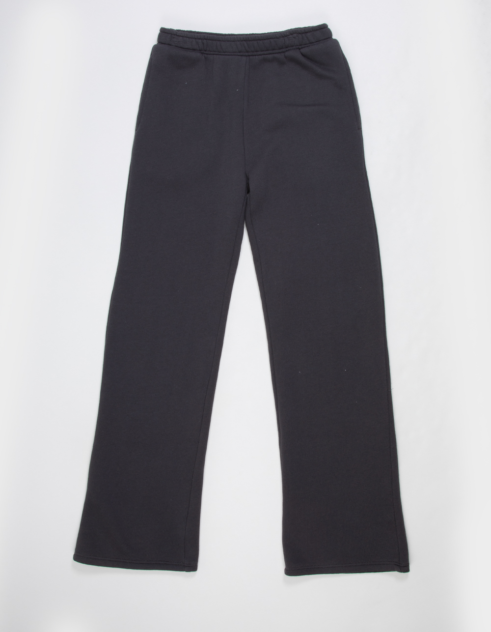 FULL TILT Plaid Stud Star Girls Wide Leg Sweatpants - WASHED BLACK