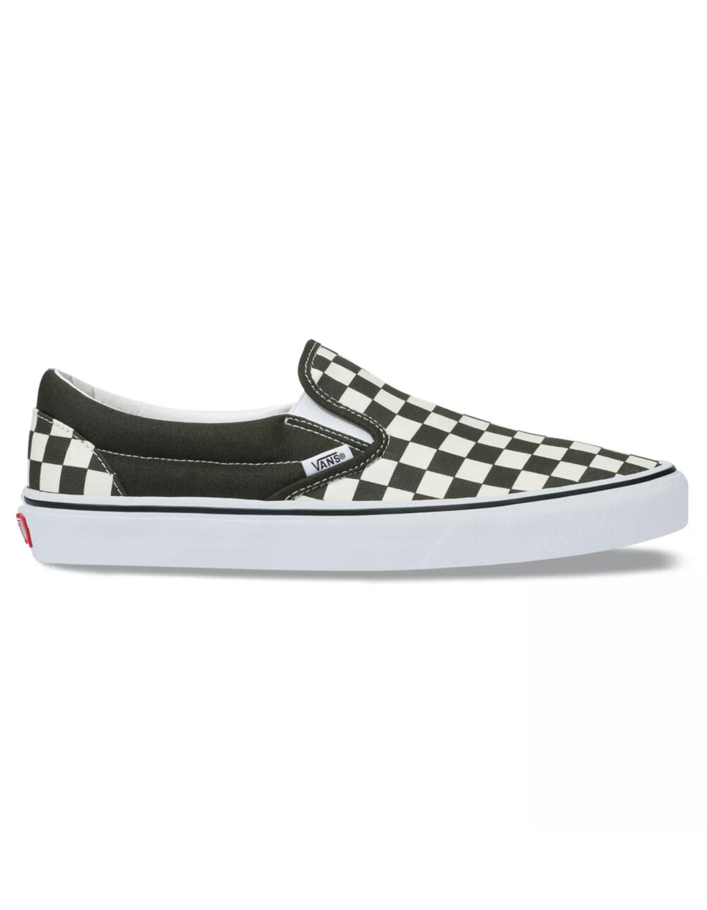 VANS Checkerboard Classic Slip-On Forest Night & True White Shoes ...
