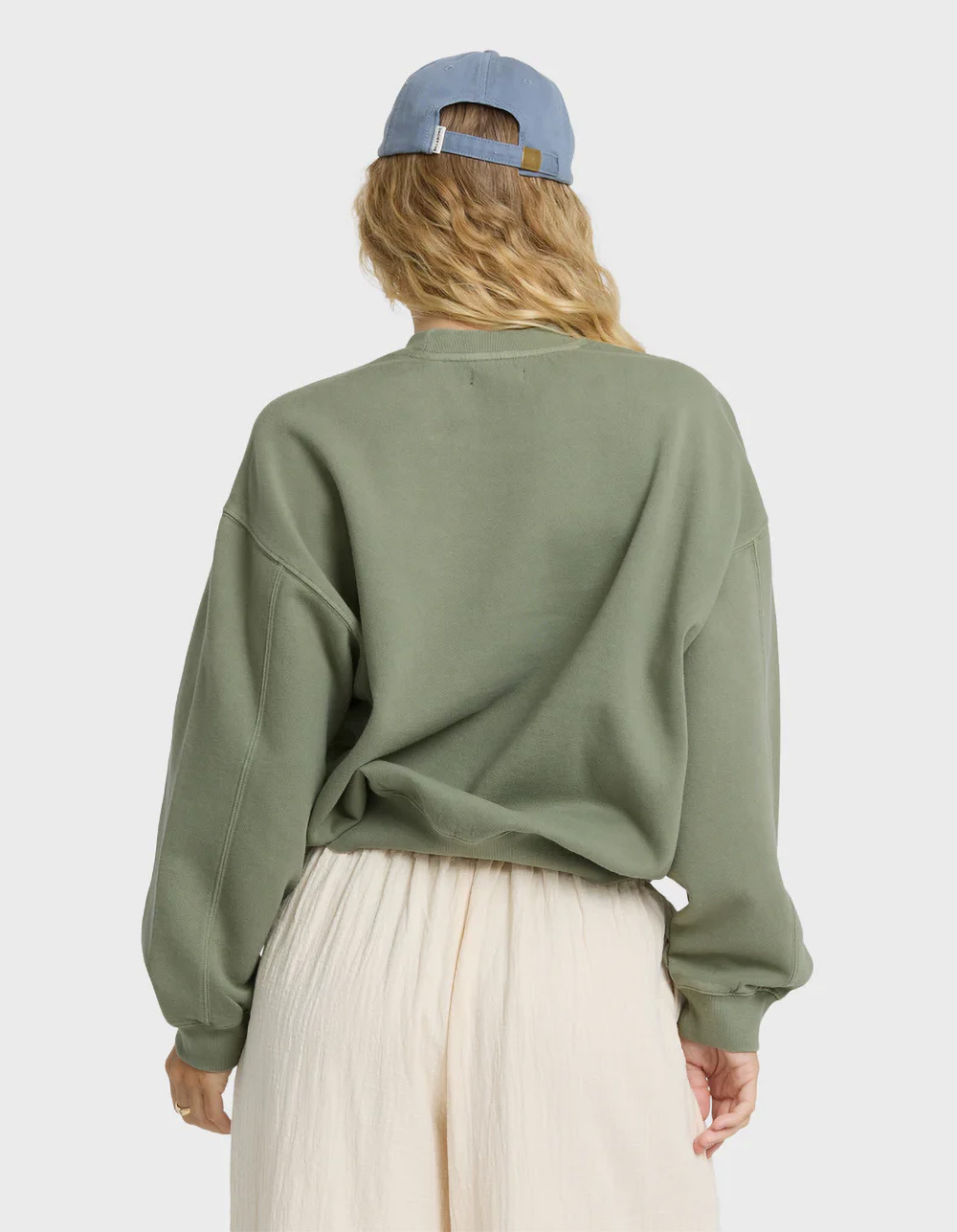 BILLABONG Vibes Kendal Womens Oversized Crewneck Sweatshirt - ARMY