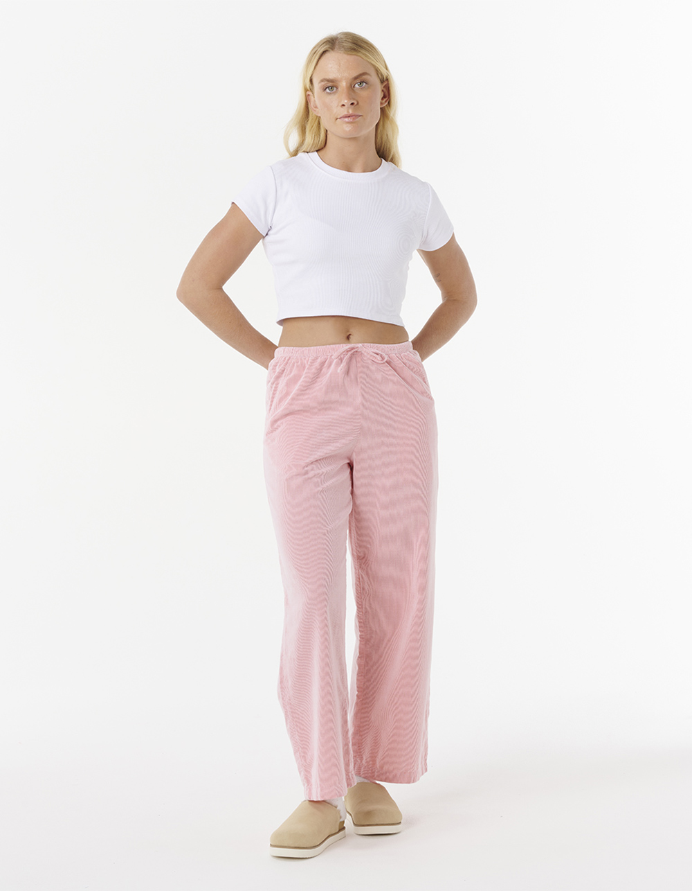 RIP CURL Keepsakes Washed Cord Womens Pants - CORAL