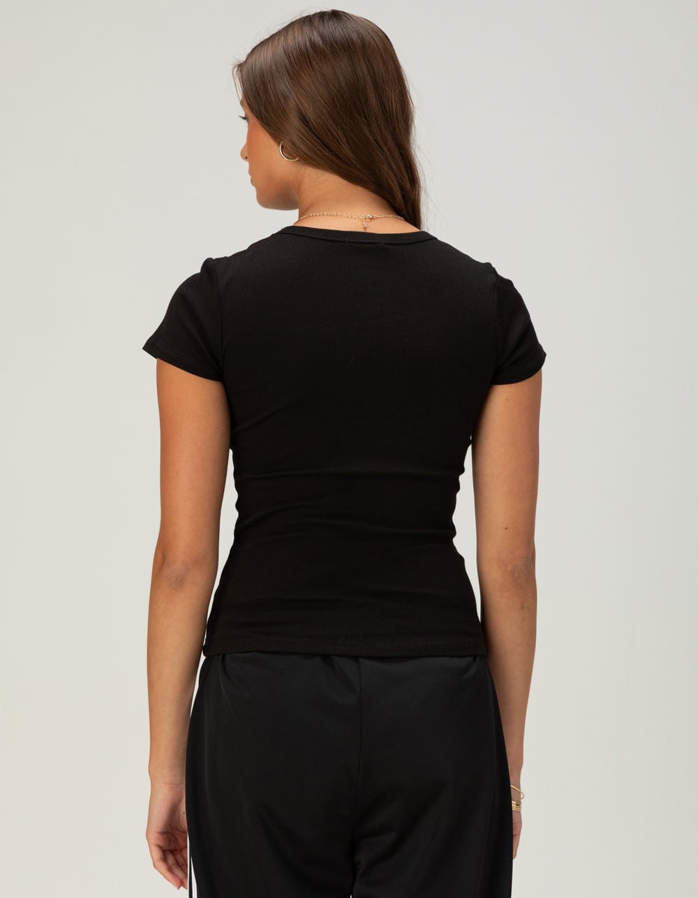 BOZZOLO Womens Rib Long Baby Tee
