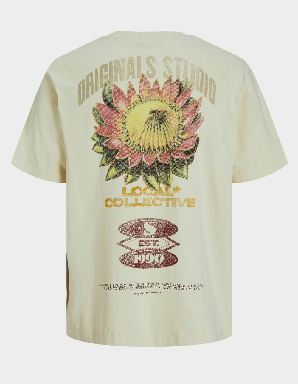 JACK & JONES Retro Back Mens Tee - CREAM