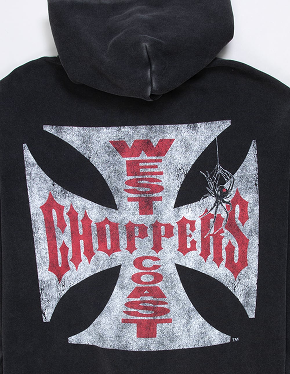 WEST COAST CHOPPERS Crawler Mens Zip-Up Hoodie - WASHED BLACK