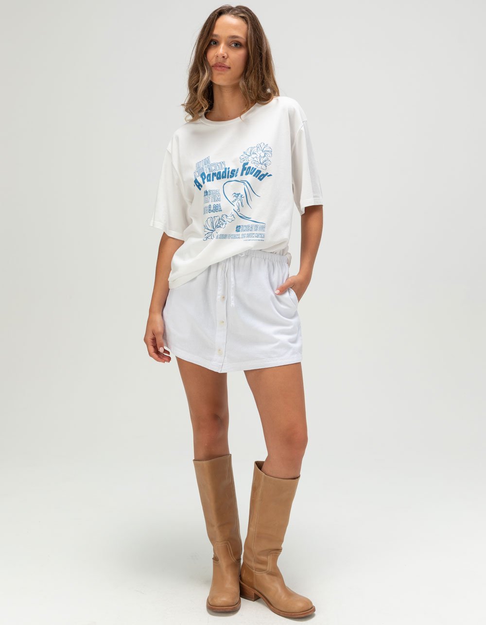 RHYTHM Paradise Womens Oversized Tee - WHITE