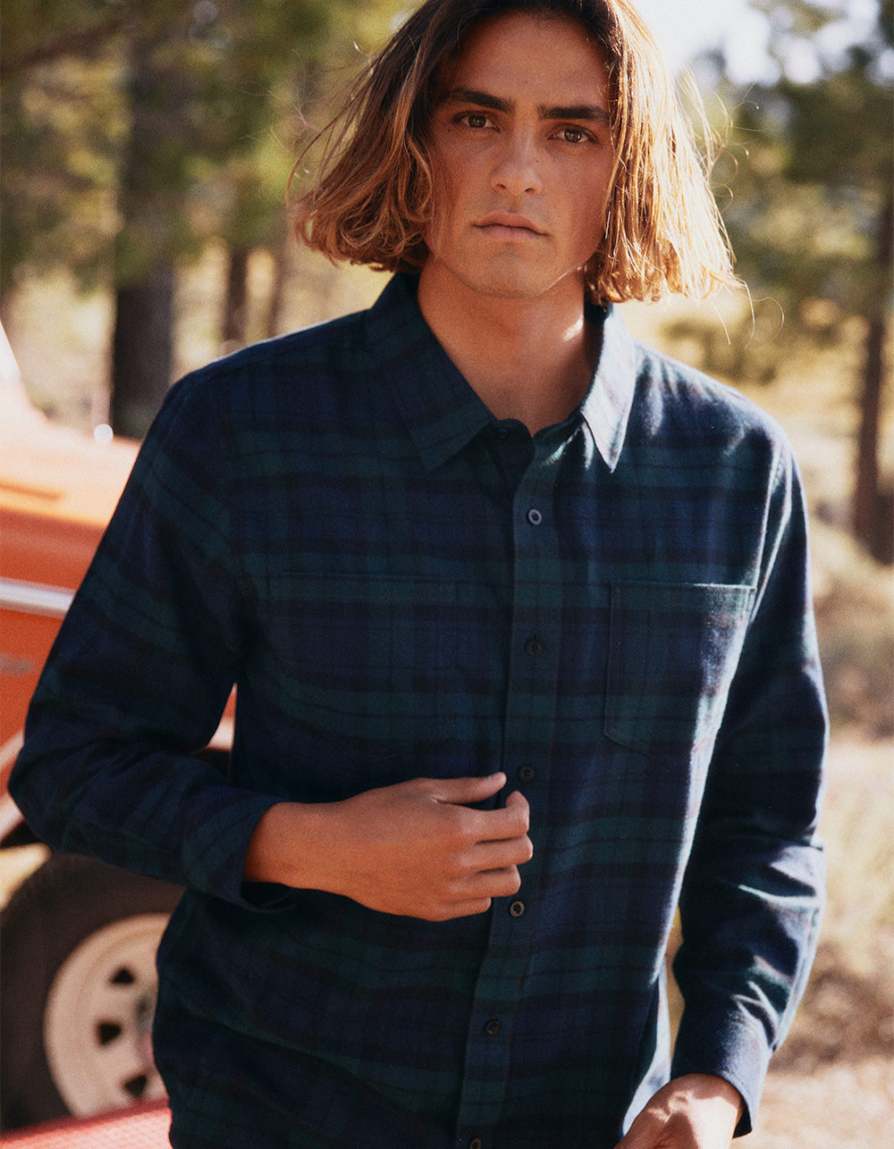 RSQ Mens Plaid Flannel - GREEN COMBO