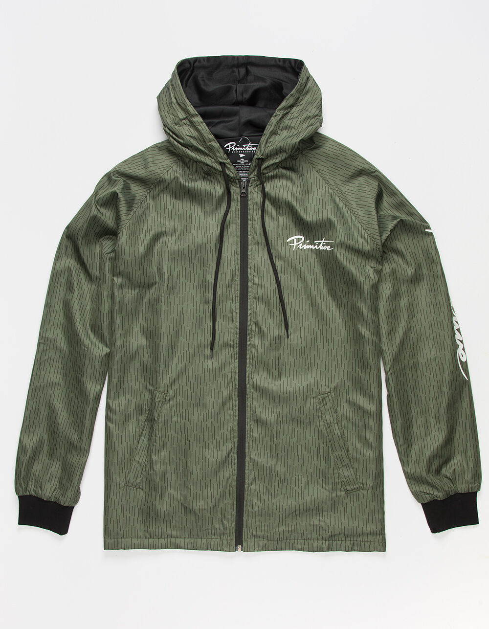 PRIMITIVE Nuevo Script Mens Olive Windbreaker Jacket OLIVE Tillys