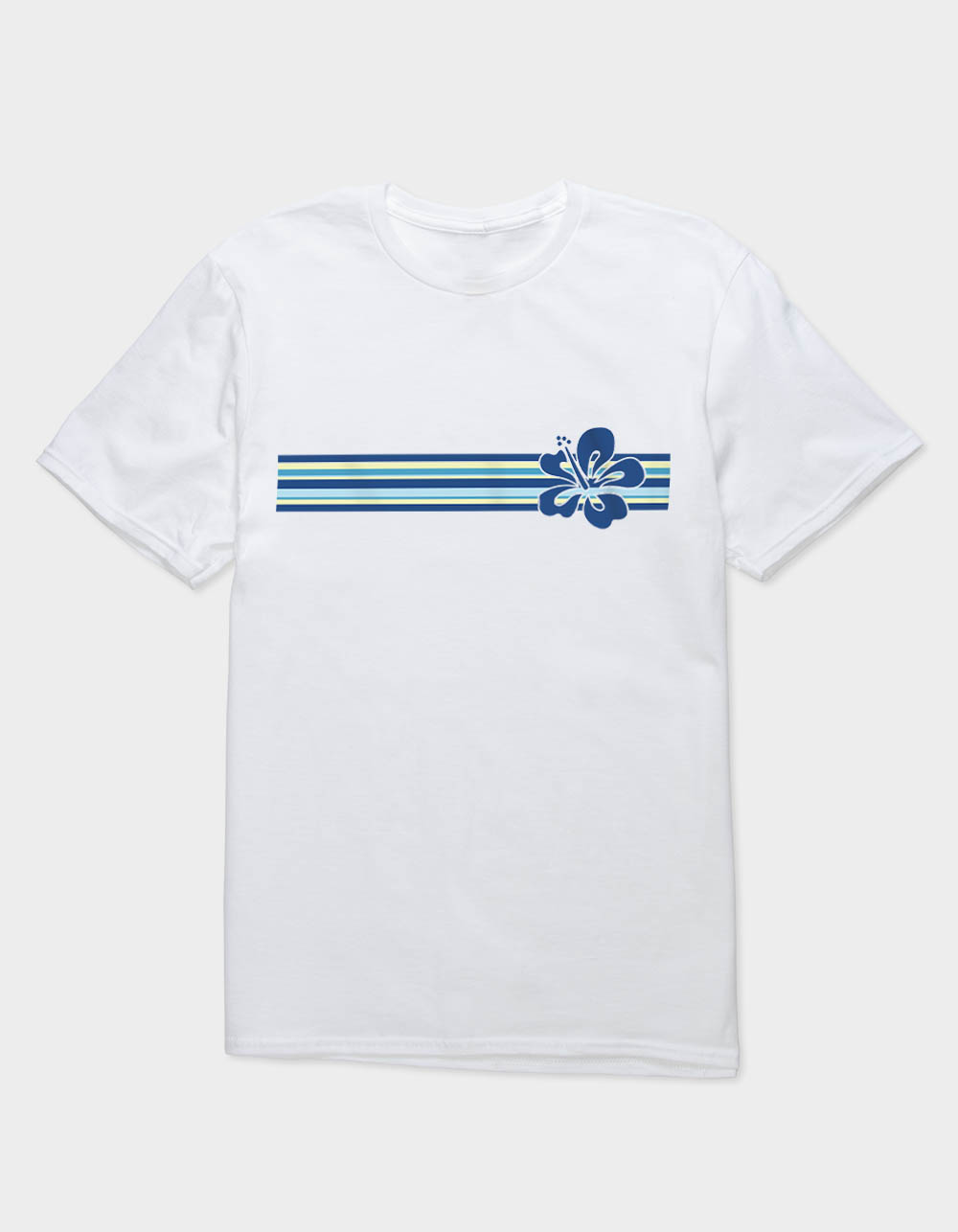 HIBISCUS Retro Stripes Unisex Tee - WHITE