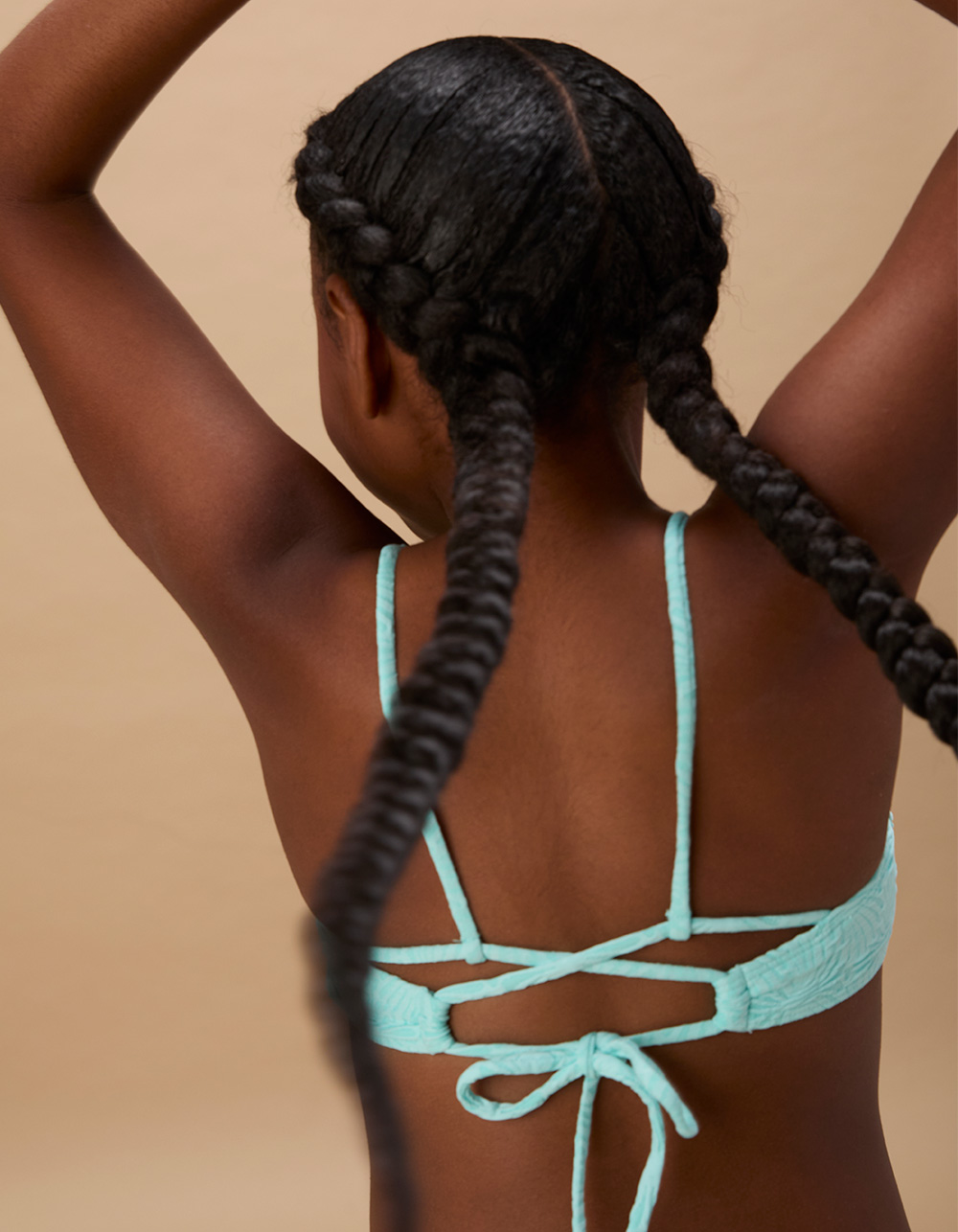 FULL TILT Texture Girls Bralette Bikini Set - WATER