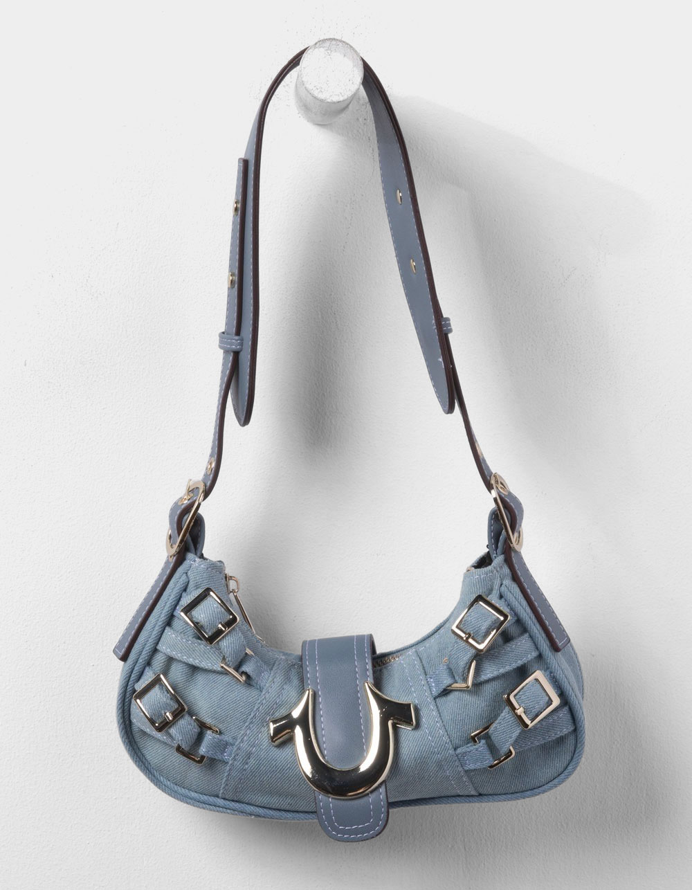 TRUE RELIGION Multi-Strap Denim Shoulder Bag - DENIM