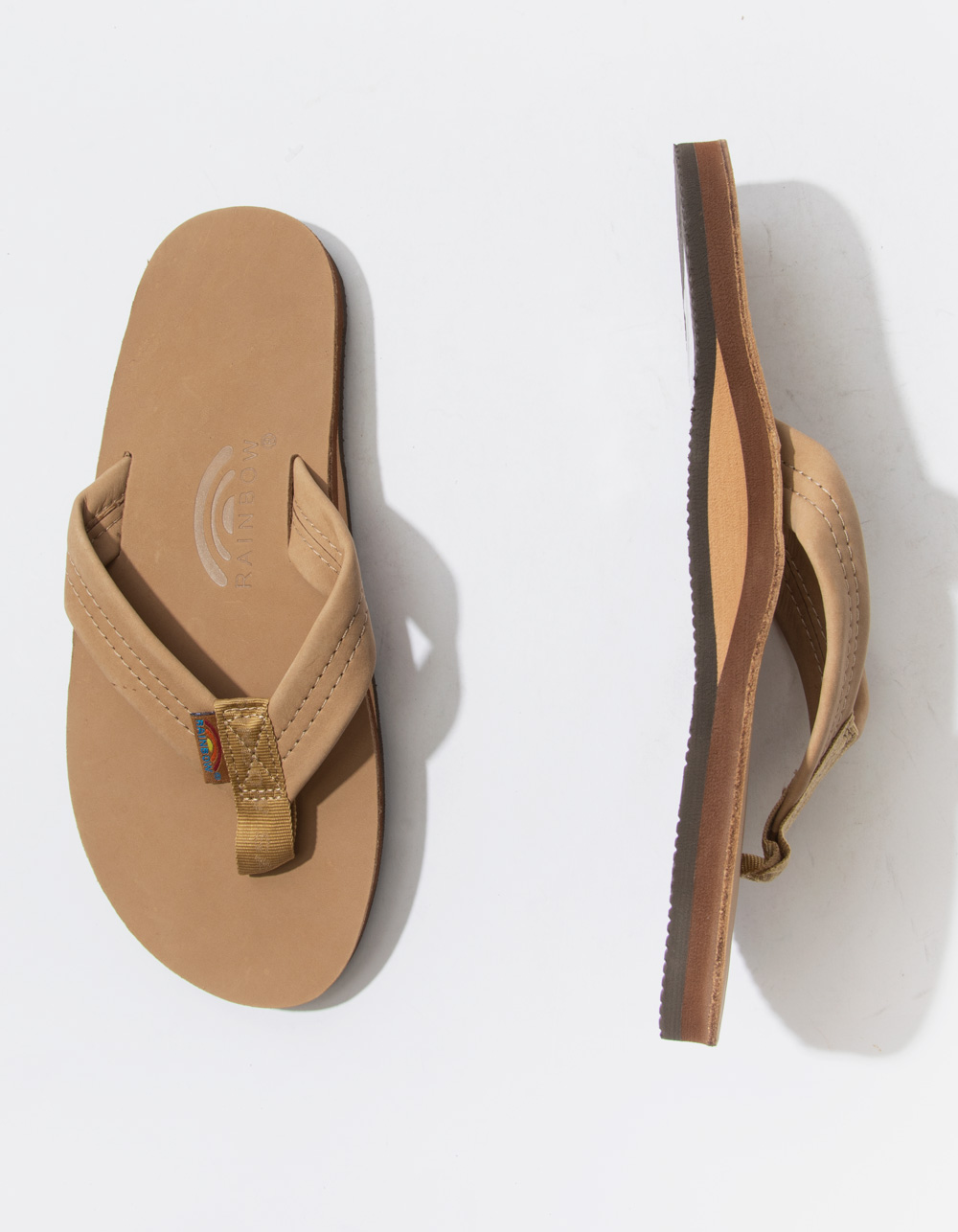 RAINBOW Premier Leather Mens Flip Flops - SIERRA BROWN