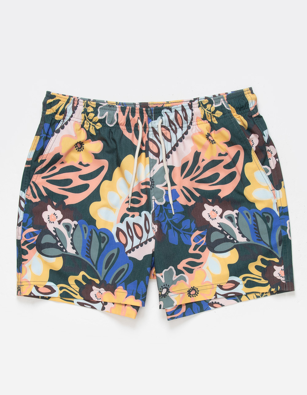 RSQ Mens Paisley Floral 5" Swim Shorts - MULTI