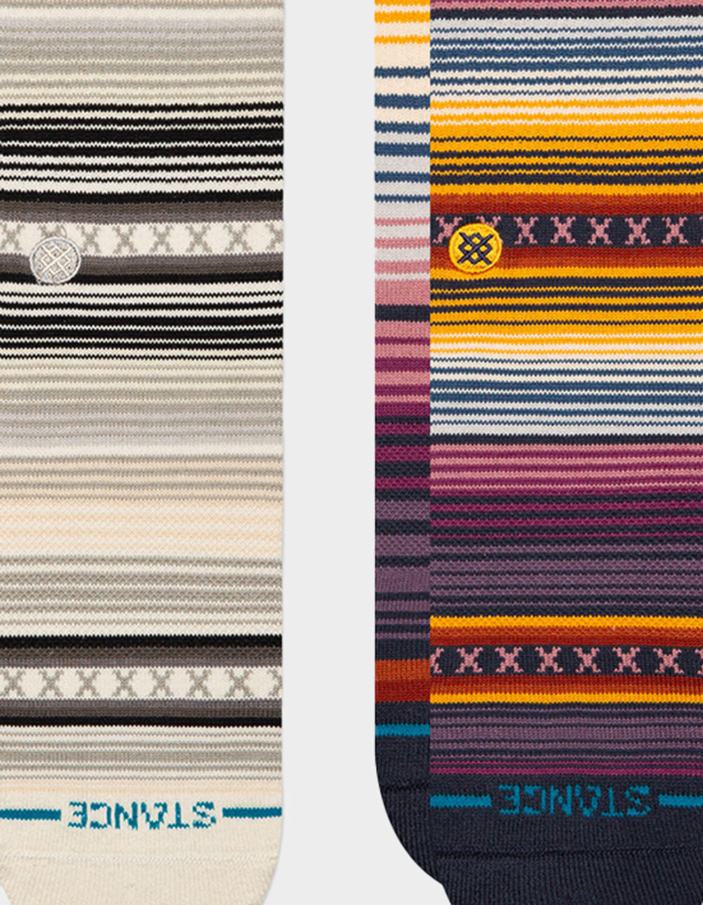 STANCE Curren 3 Pack Mens Crew Socks - BLACK/MULTI