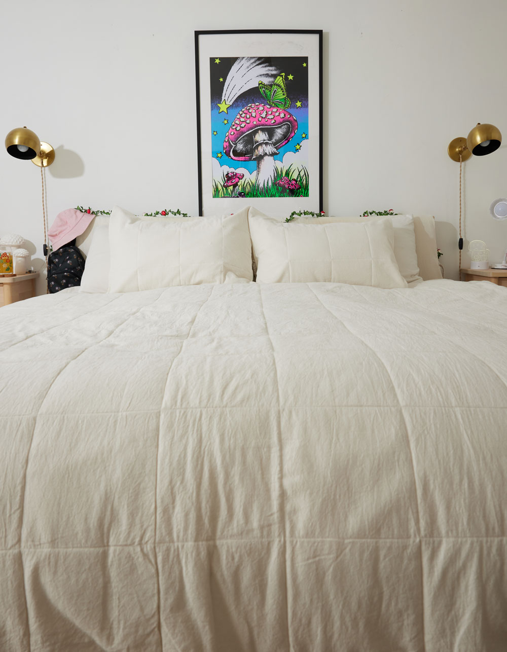Washed Quilted Queen Duvet Set
