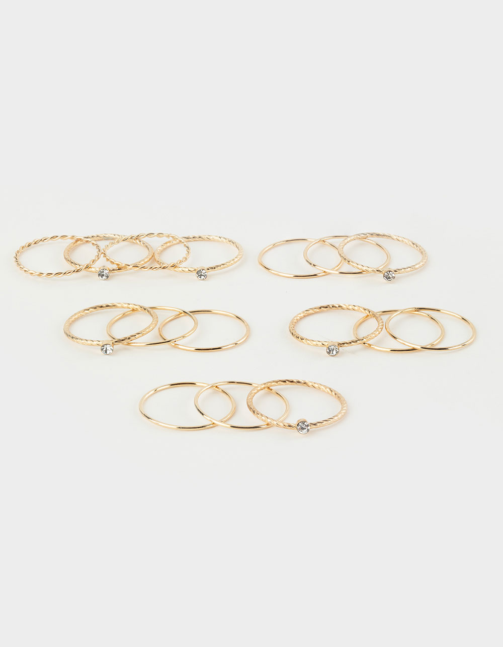 FULL TILT 16 Piece Dainty Ring Set - GOLD