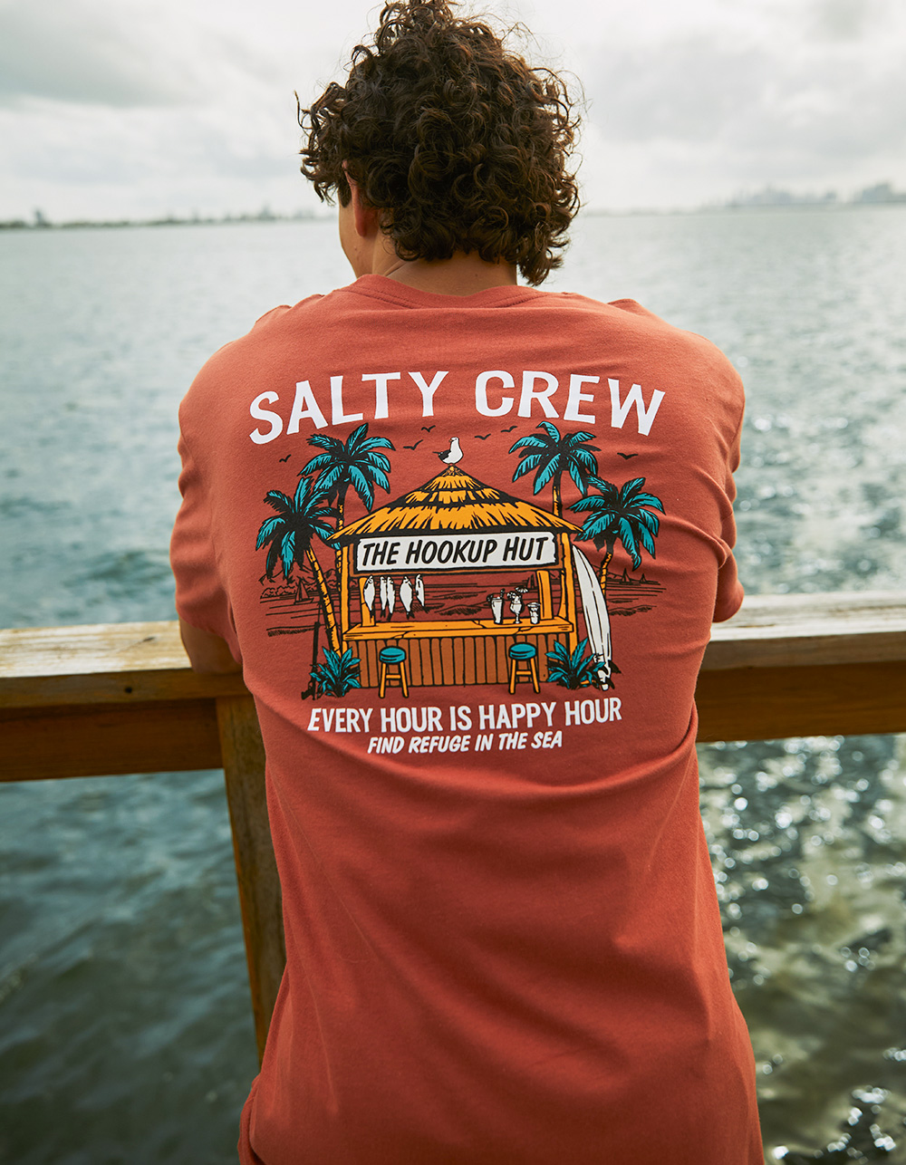 Salty Crew Hut Premium Tee - Rust - Small