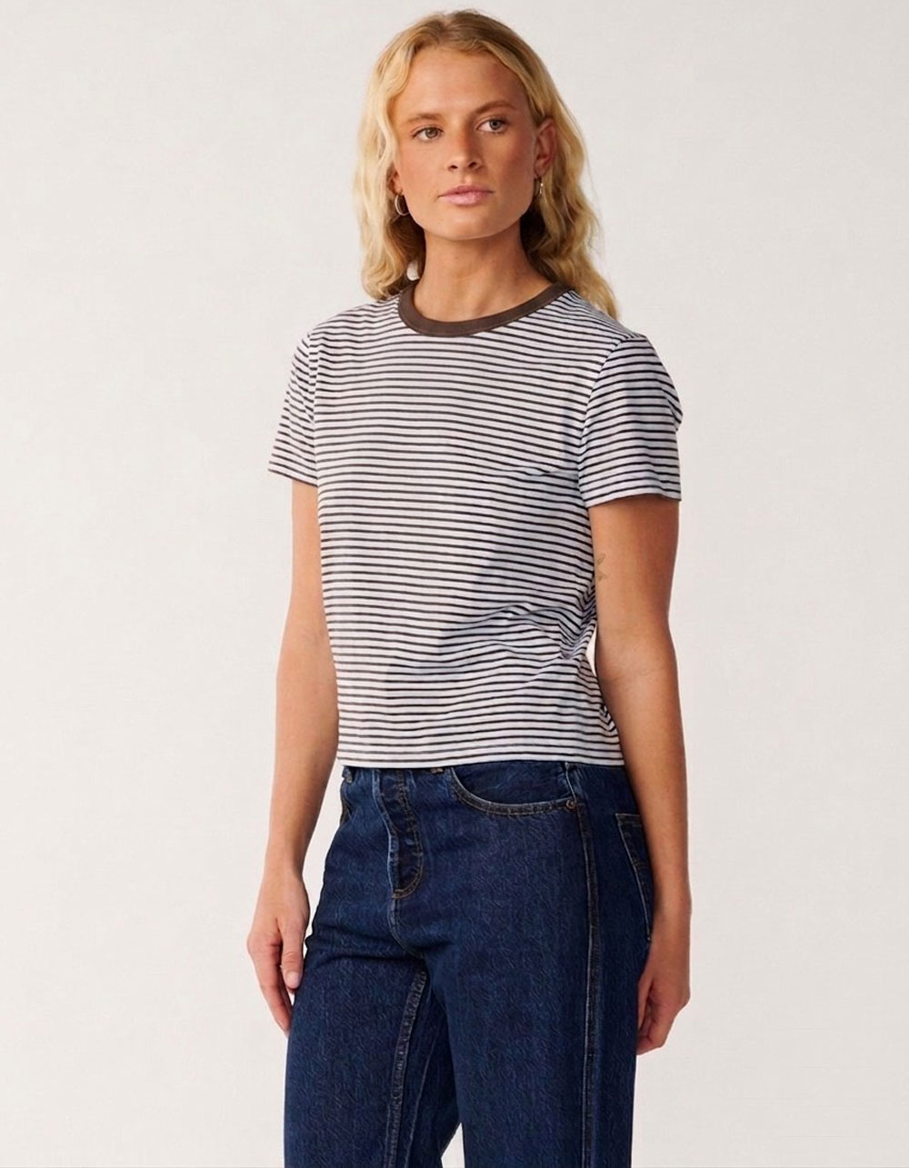 RIP CURL Stephanie Gilmore Stripe Womens Standard Tee - BLUE COMBO