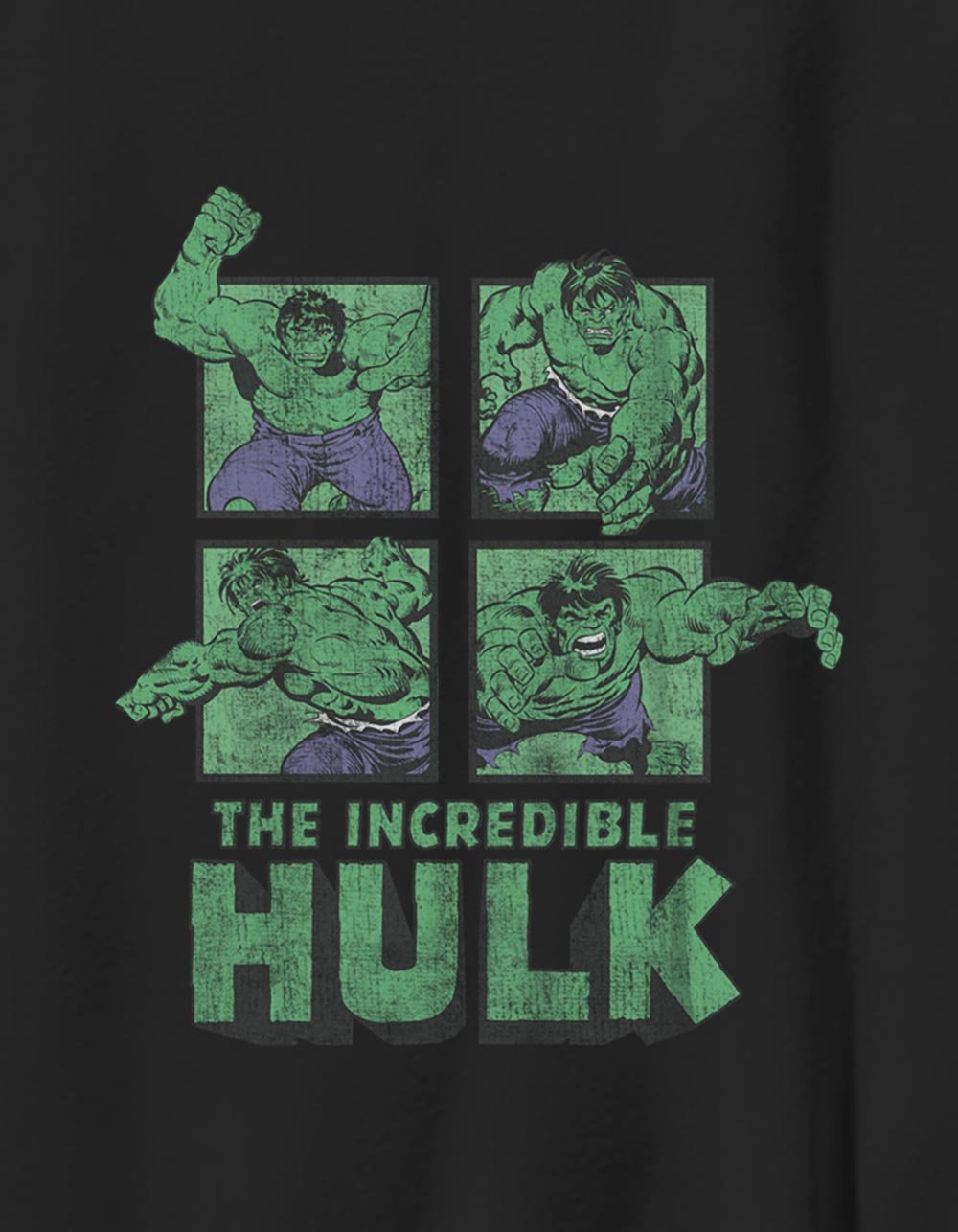 HULK Incredible Squares Unisex Kids Tee - BLACK