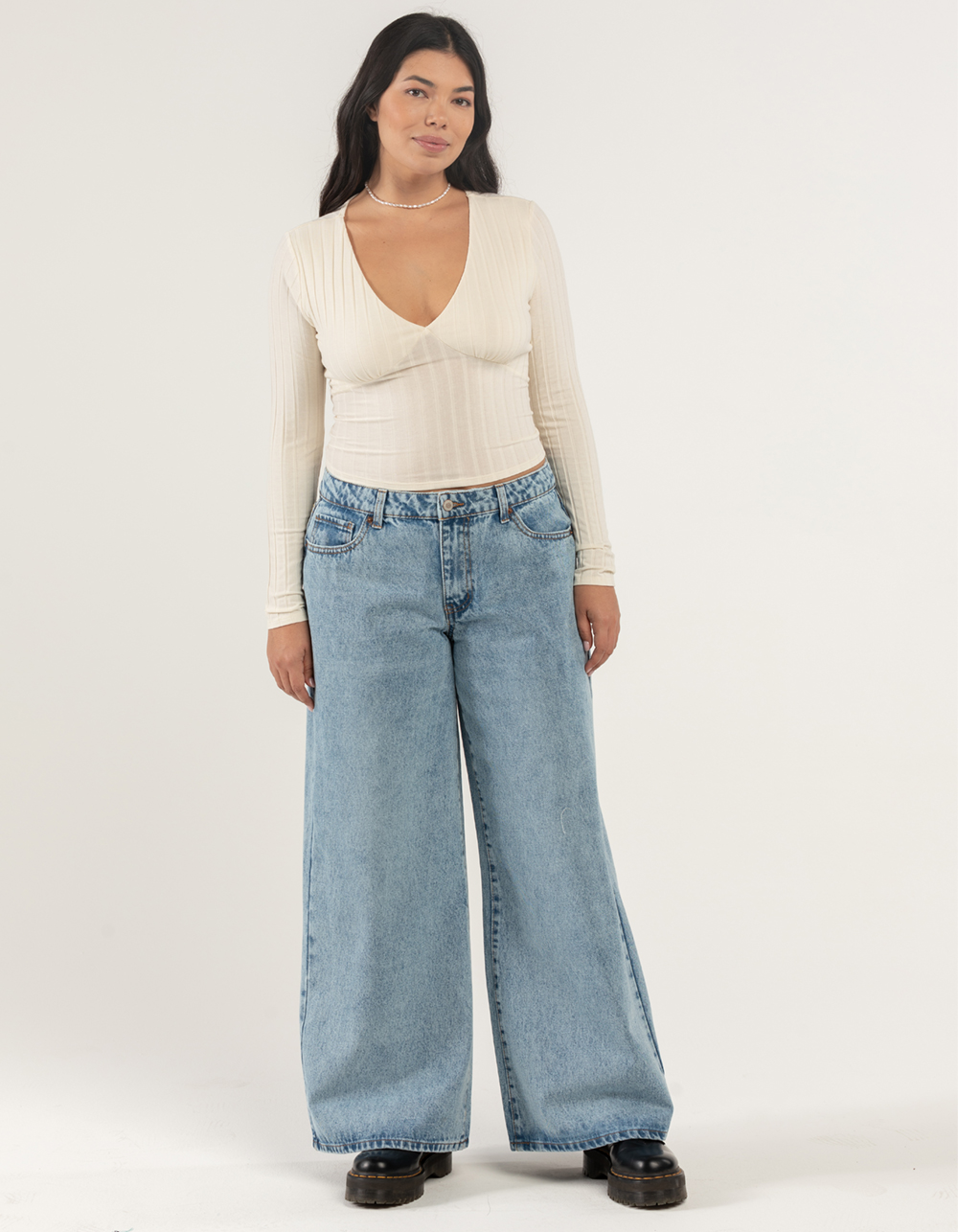 RSQ Womens Low Rise Wide Leg Jeans