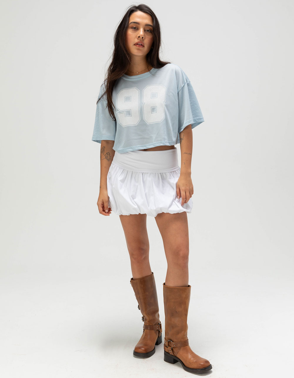 FULL TILT 98 Womens Crop Jersey - BLUE