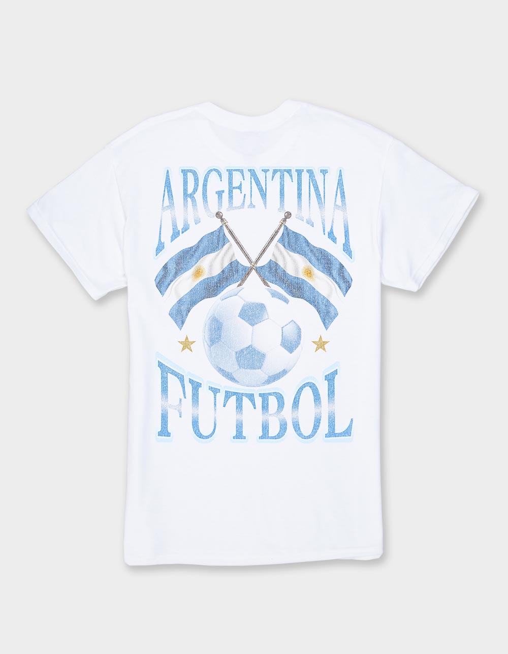ARGENTINA Flags Futbol Unisex Tee - WHITE