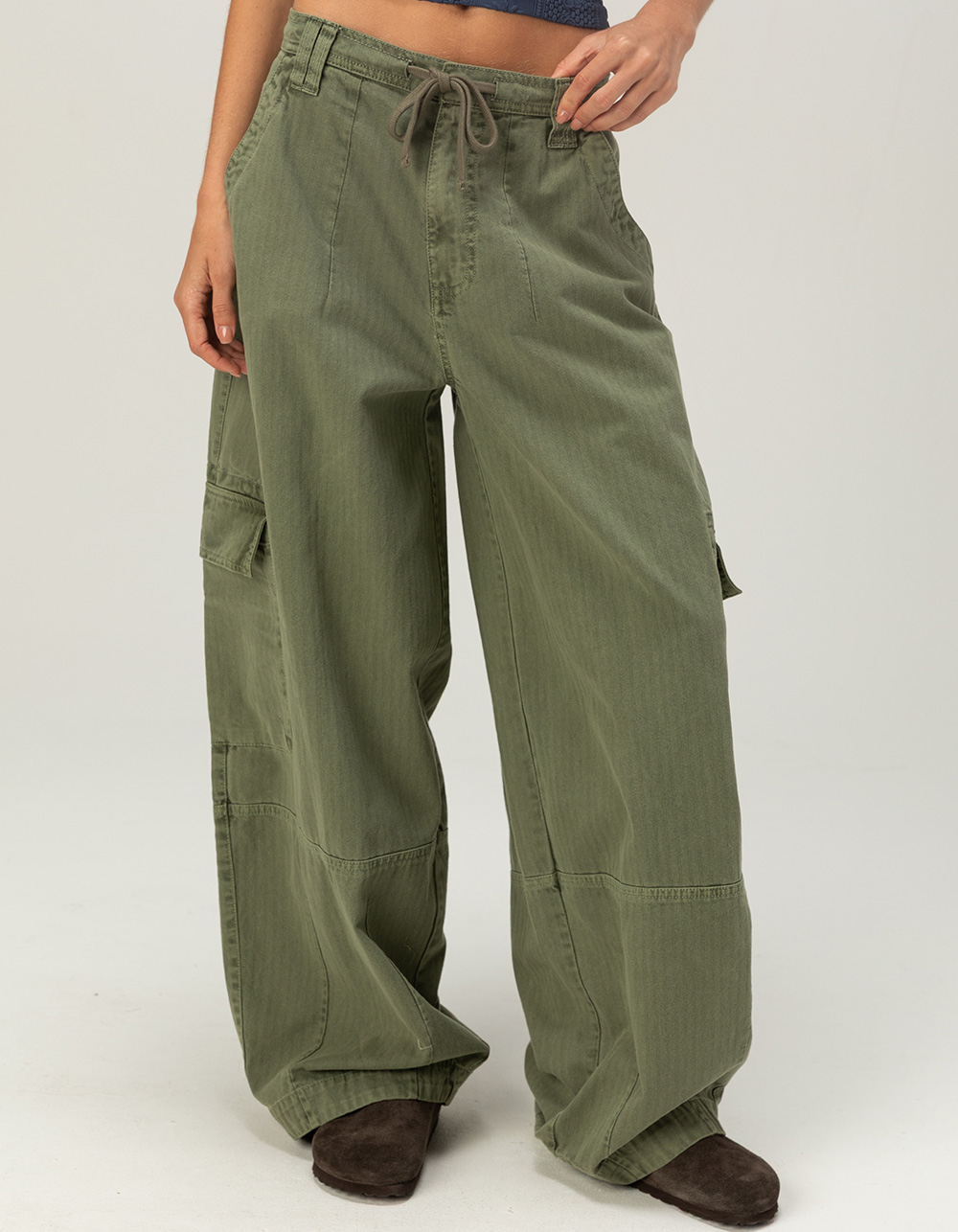 BDG Urban Outfitters Baggy Boi Womens Cargo Pants - OLIVE
