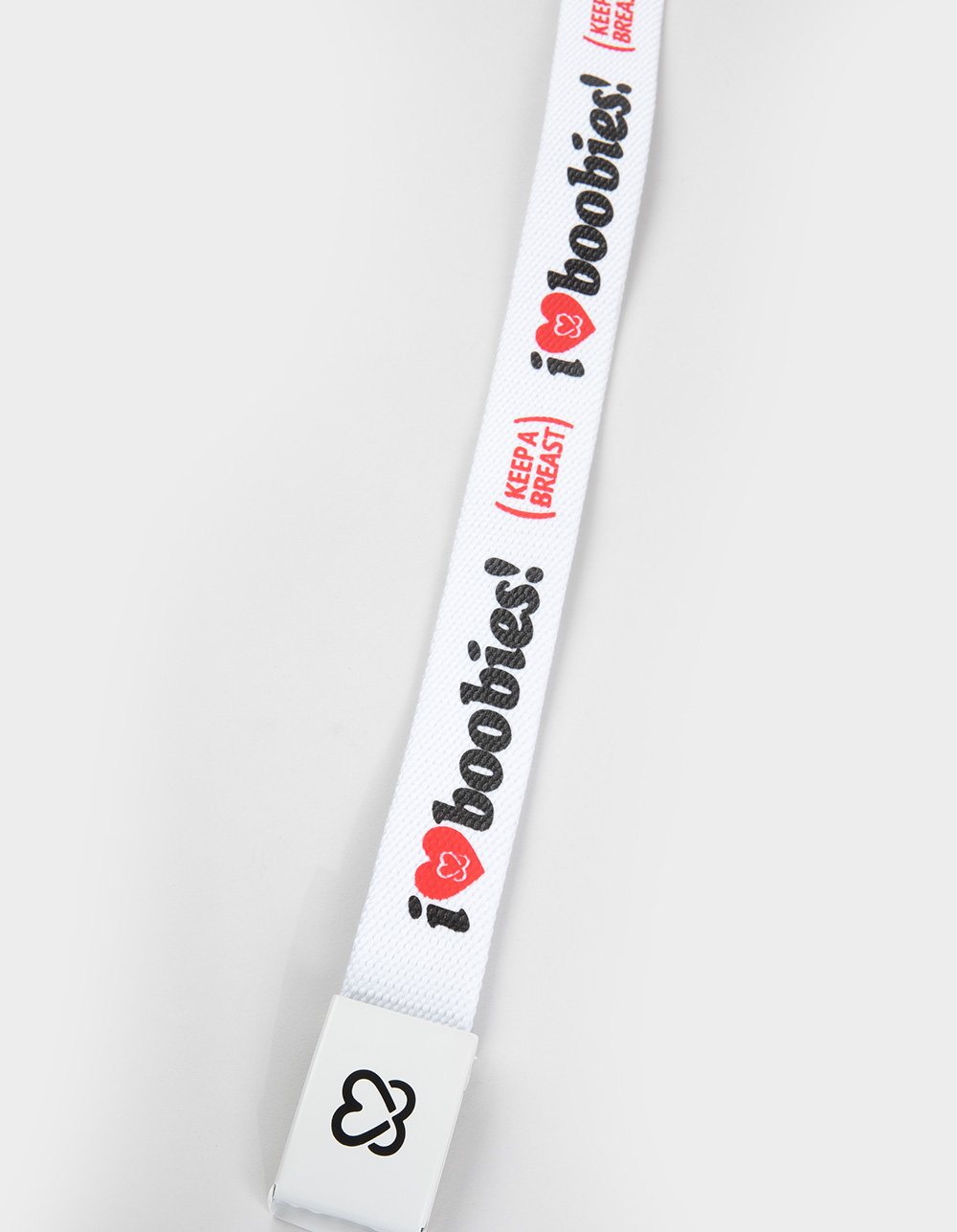 KEEP A BREAST I Love Boobies! White & Red Web Belt - WHITE COMBO