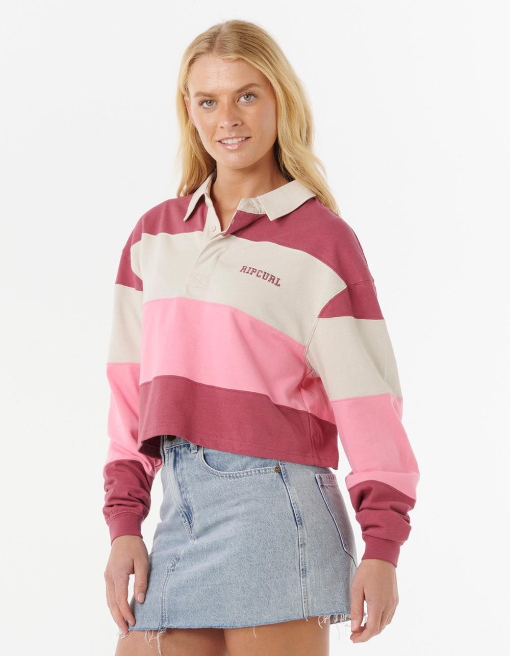 RIP CURL Keepsakes Rugby Womens Top - PINK