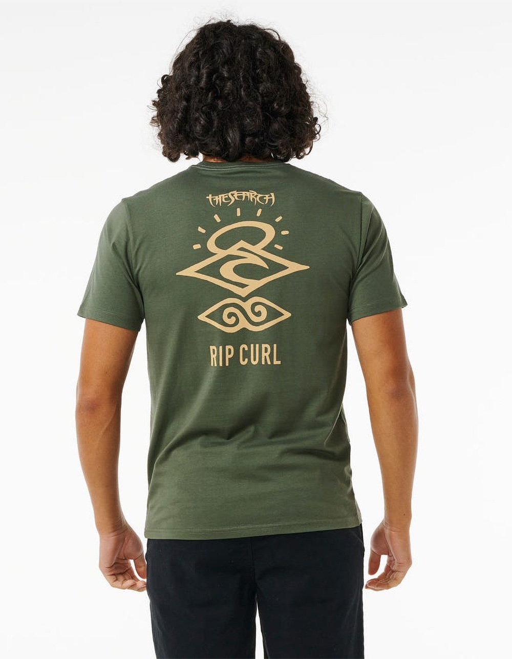 RIP CURL Search Icon Mens Tee - OLIVE
