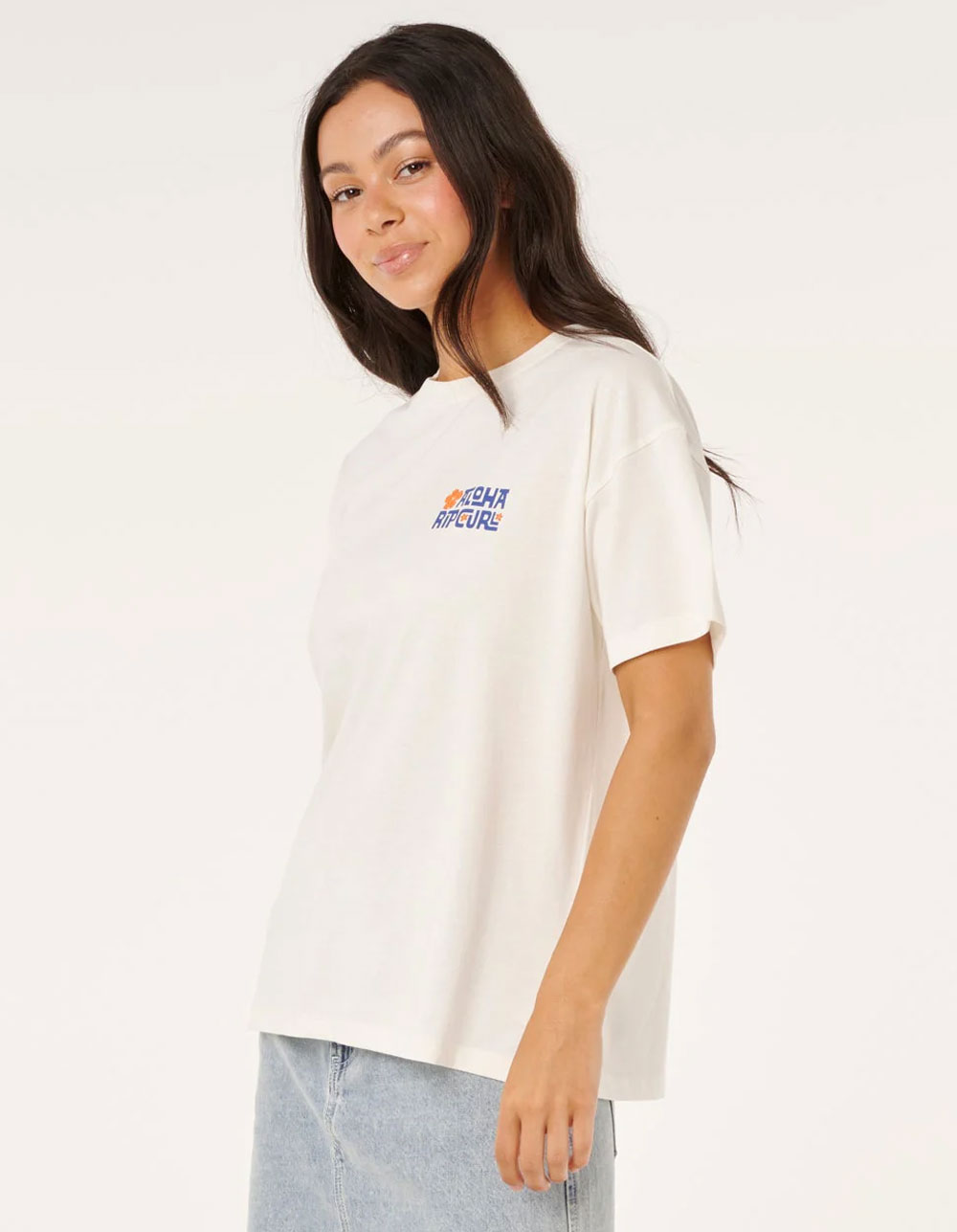RIP CURL Aloha State Womens Relaxed Tee - BONE