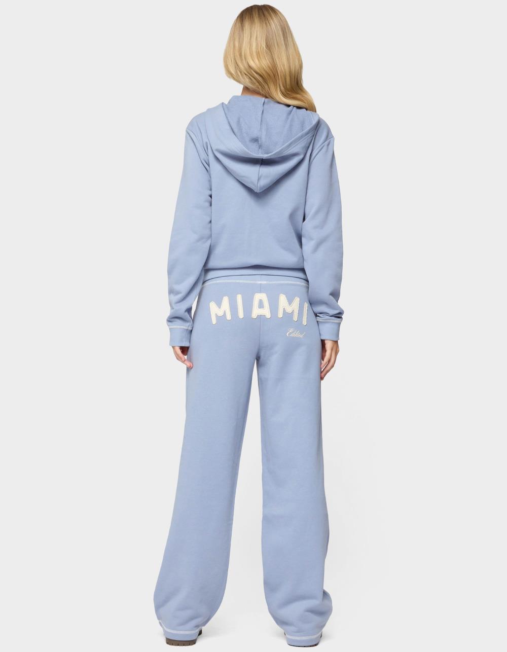 EDIKTED Miami Babe Zip Up Hoodie - BLUE
