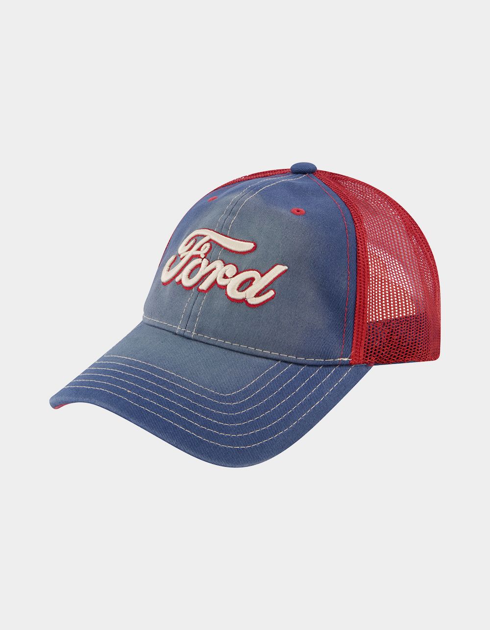 FORD Truck Logo Mesh Adjustable Snapback Baseball Cap - BLUE