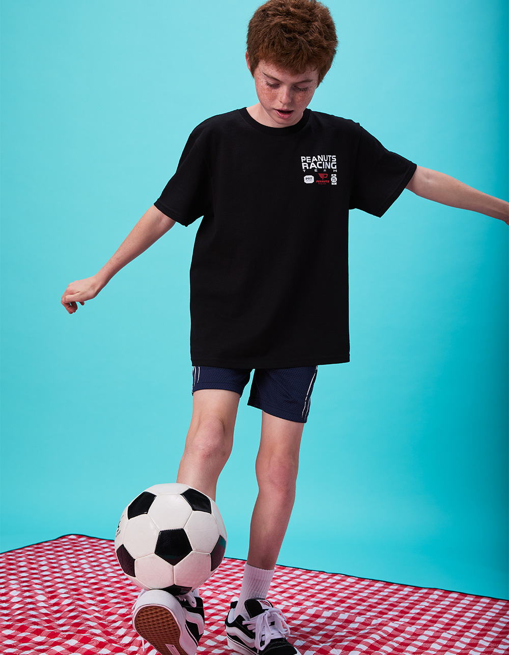 RIOT SOCIETY x Peanuts Racing Boys Tee - BLACK