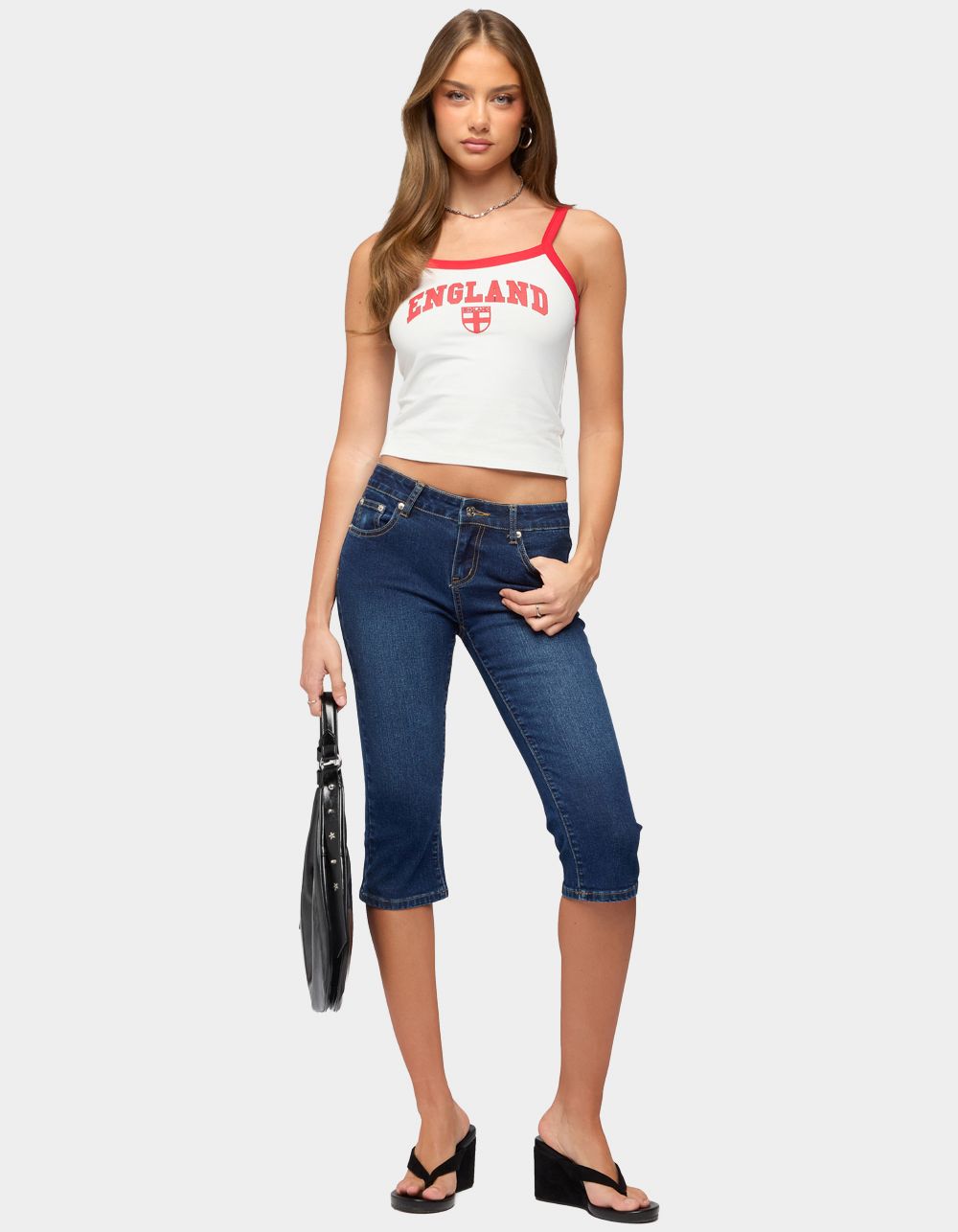 EDIKTED England Contrast Tank Top - WHITE