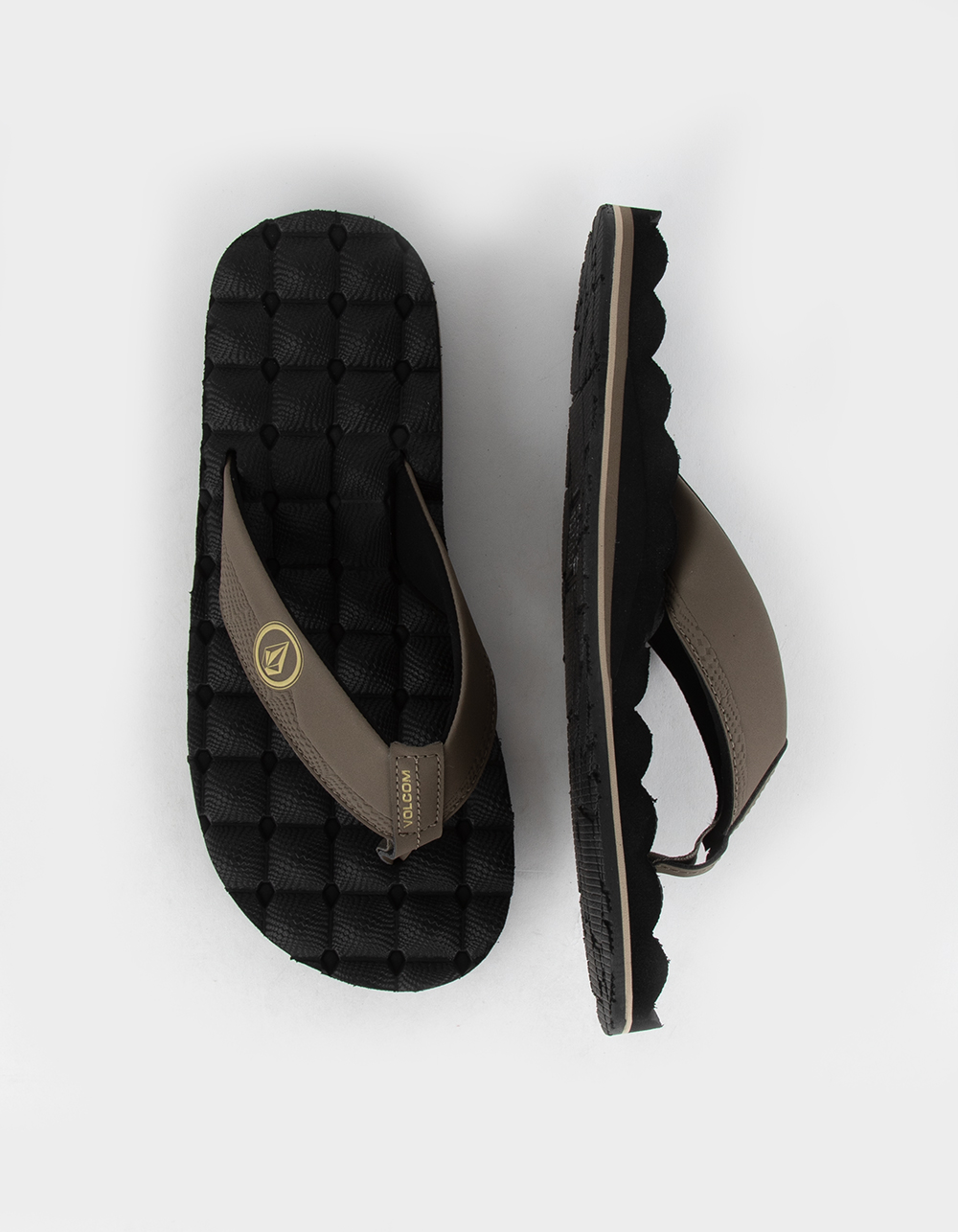 VOLCOM Recliner Mens Flip Flops - KHAKI