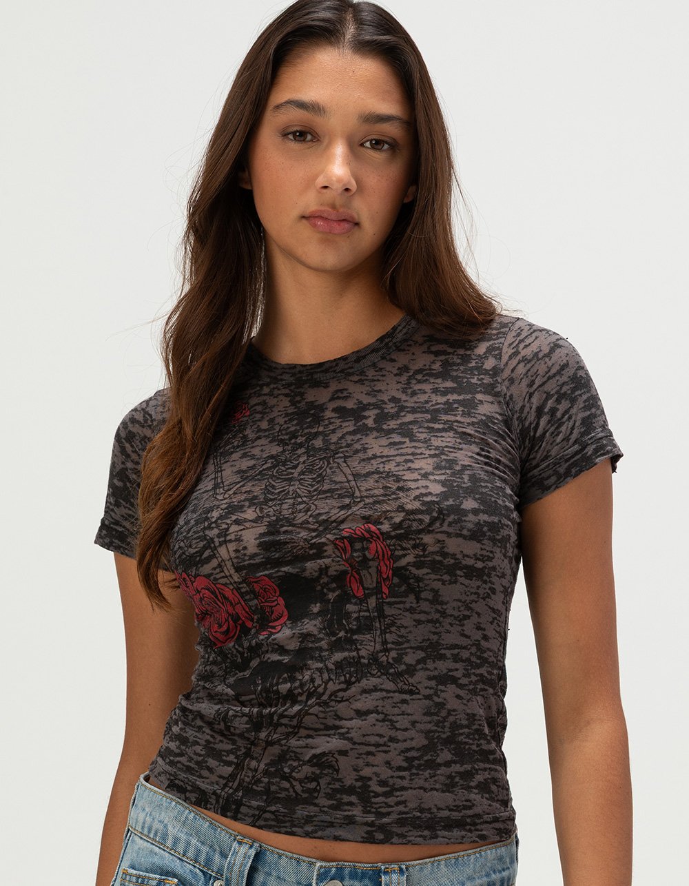 AFFLICTION Roses Womens Tee - BLACK