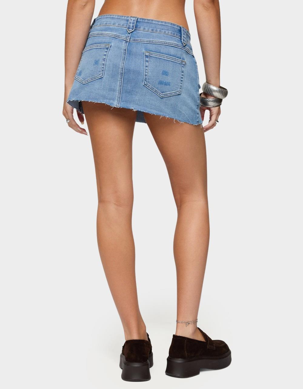 EDIKTED Lury Denim Mini Skort - LIGHT BLUE