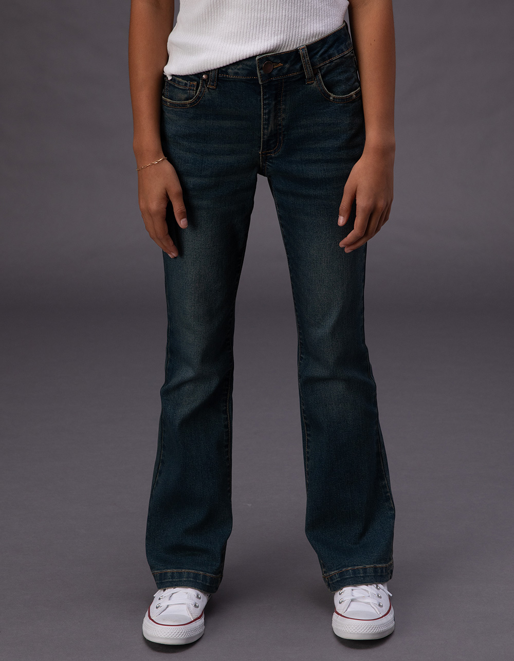 RSQ Girls Low Rise Flare Jeans - Dark Wash