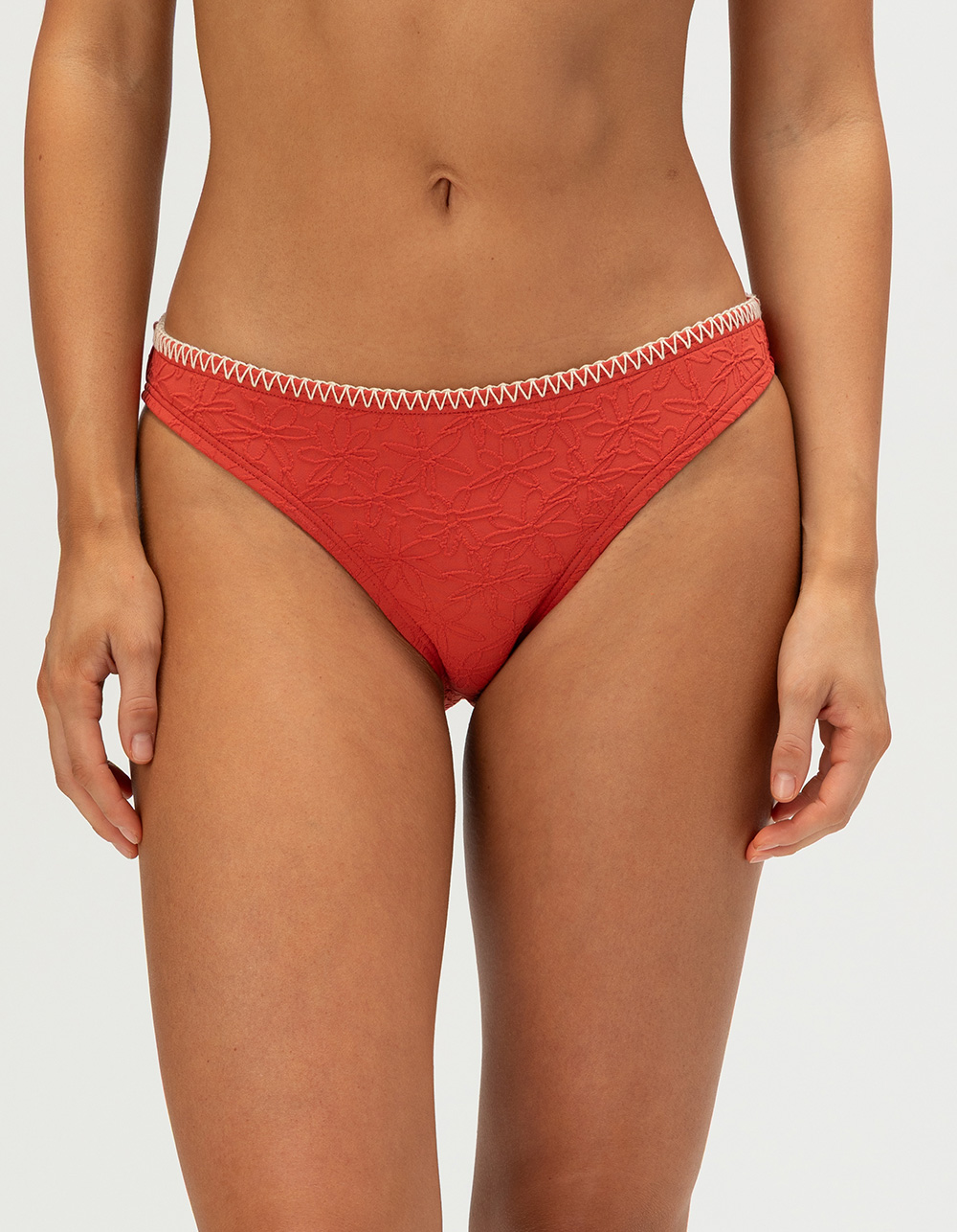 DAMSEL Stitch Hipster Bikini Bottoms - CRIMSON