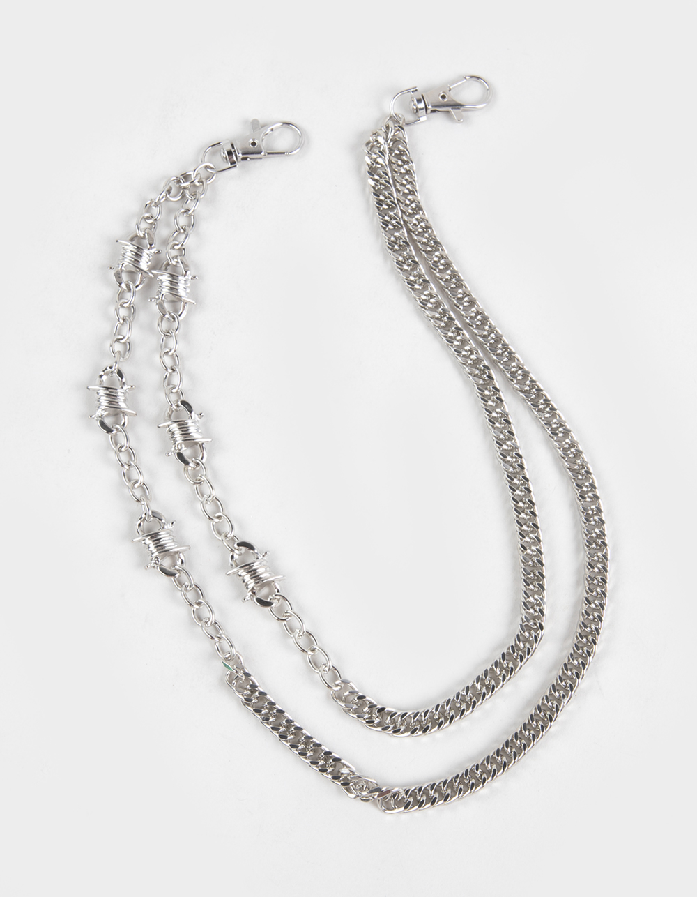 RSQ Slim Barbed Wire Wallet Chain - SILVER