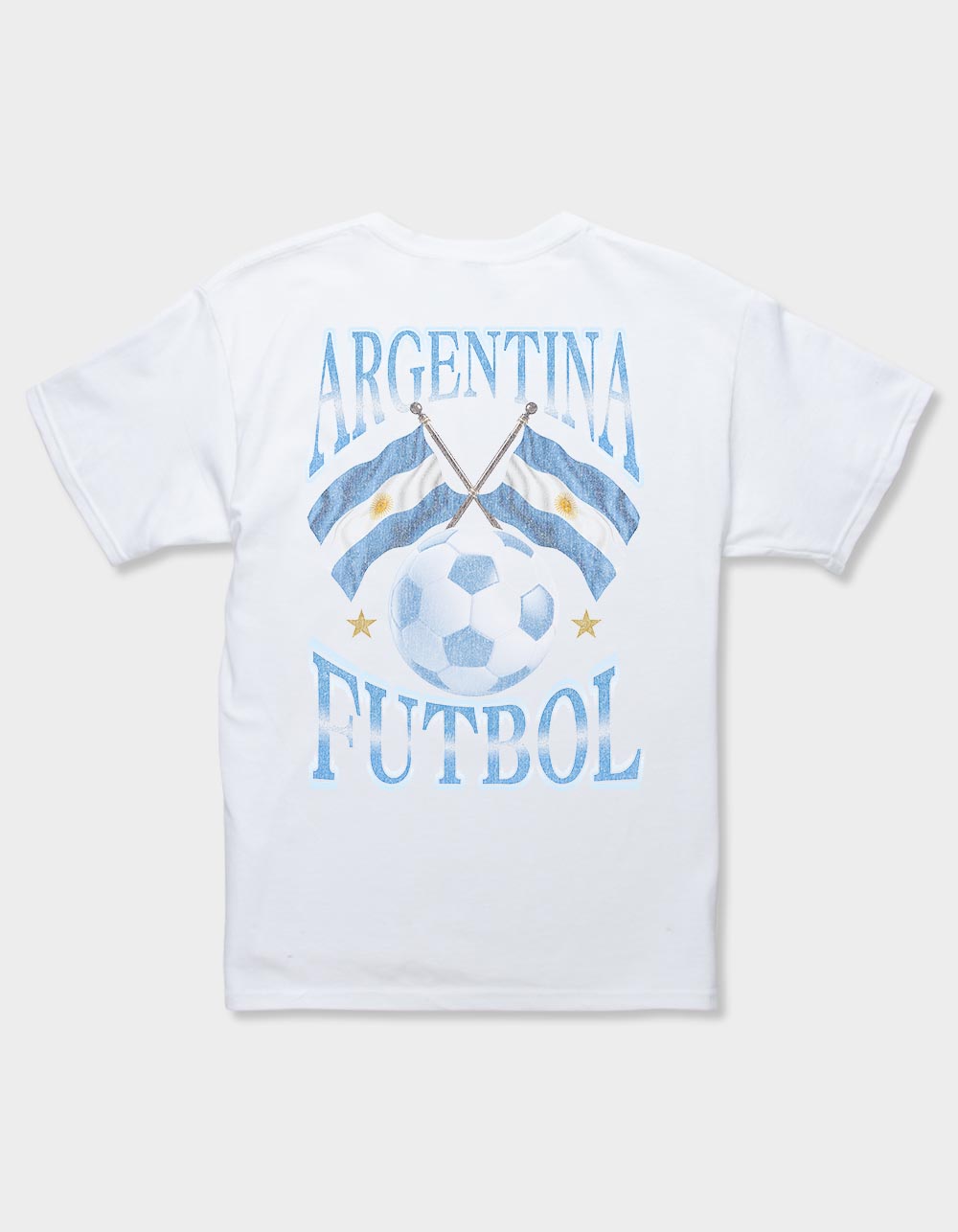 ARGENTINA Flags Futbol Unisex Kids Tee - WHITE